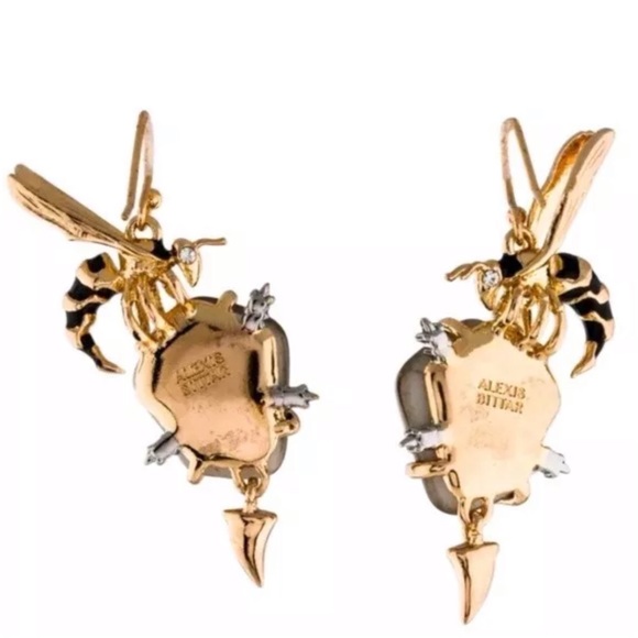 ALEXIS BITTAR • Crystal Pearl Hornet Earrings - Picture 3 of 8